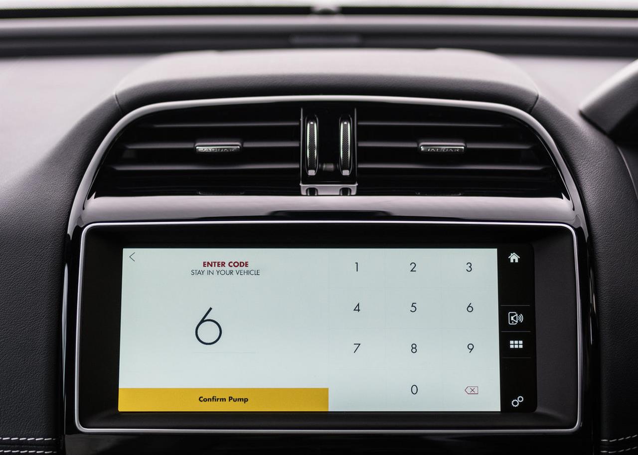 2017 Jaguar XE Shell app confirm pump