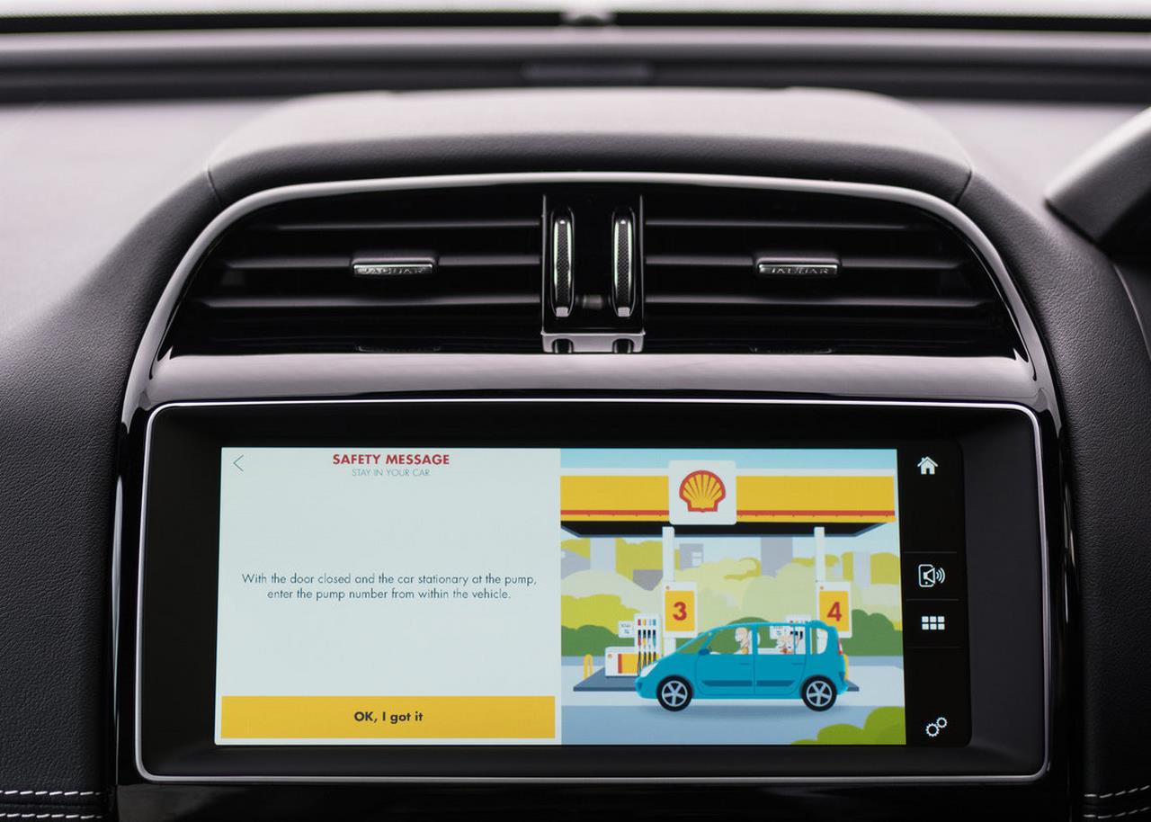 2017 Jaguar XE Shell app safety message