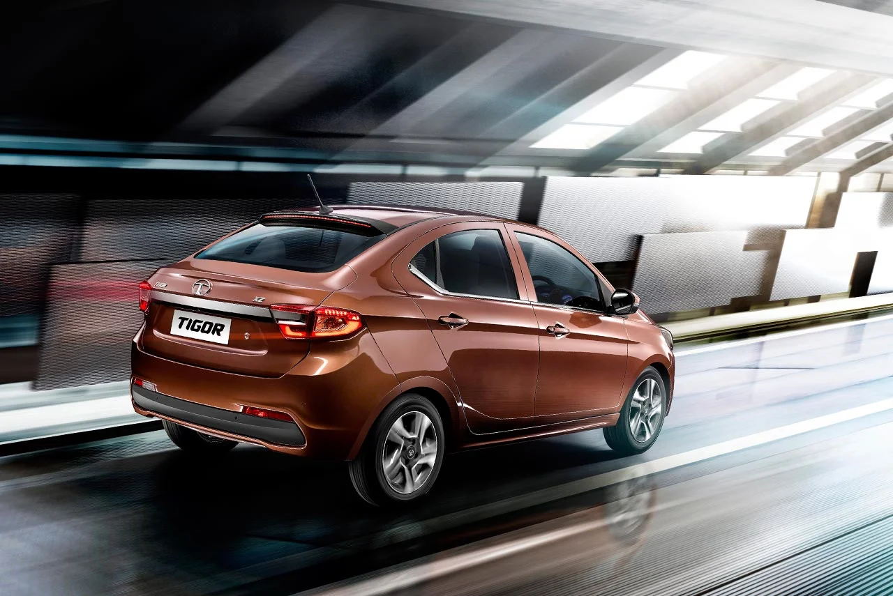 Tata Tigor rear quarter view
