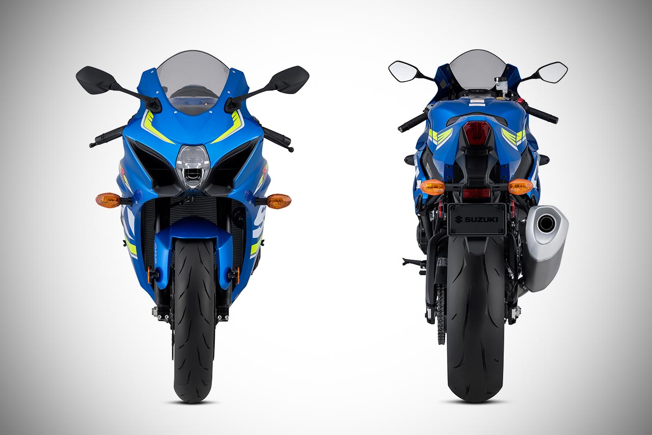 2017 suzuki gsx-r1000 metallic triton blue front and rear