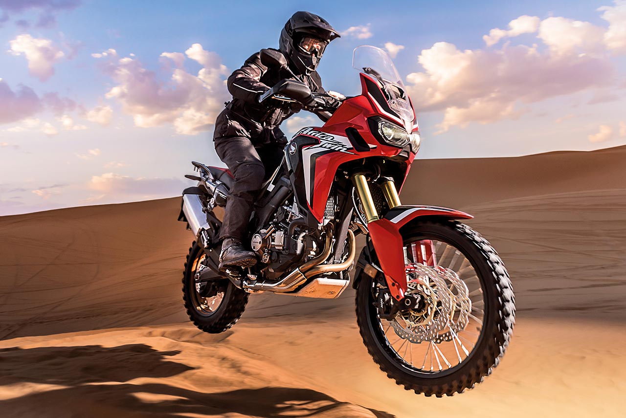 honda africa twin desert jump