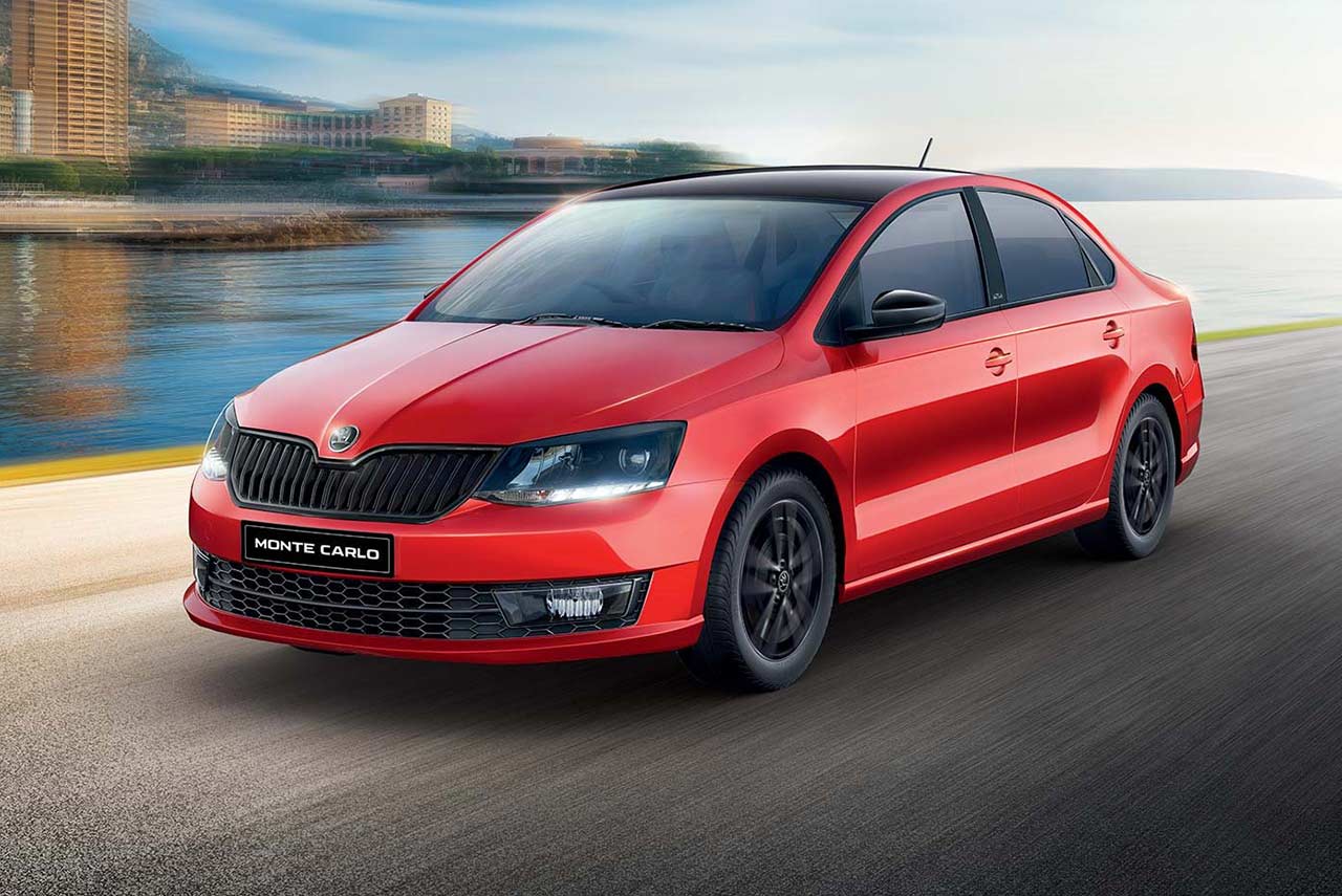 2017 skoda rapid monte carlo front left view