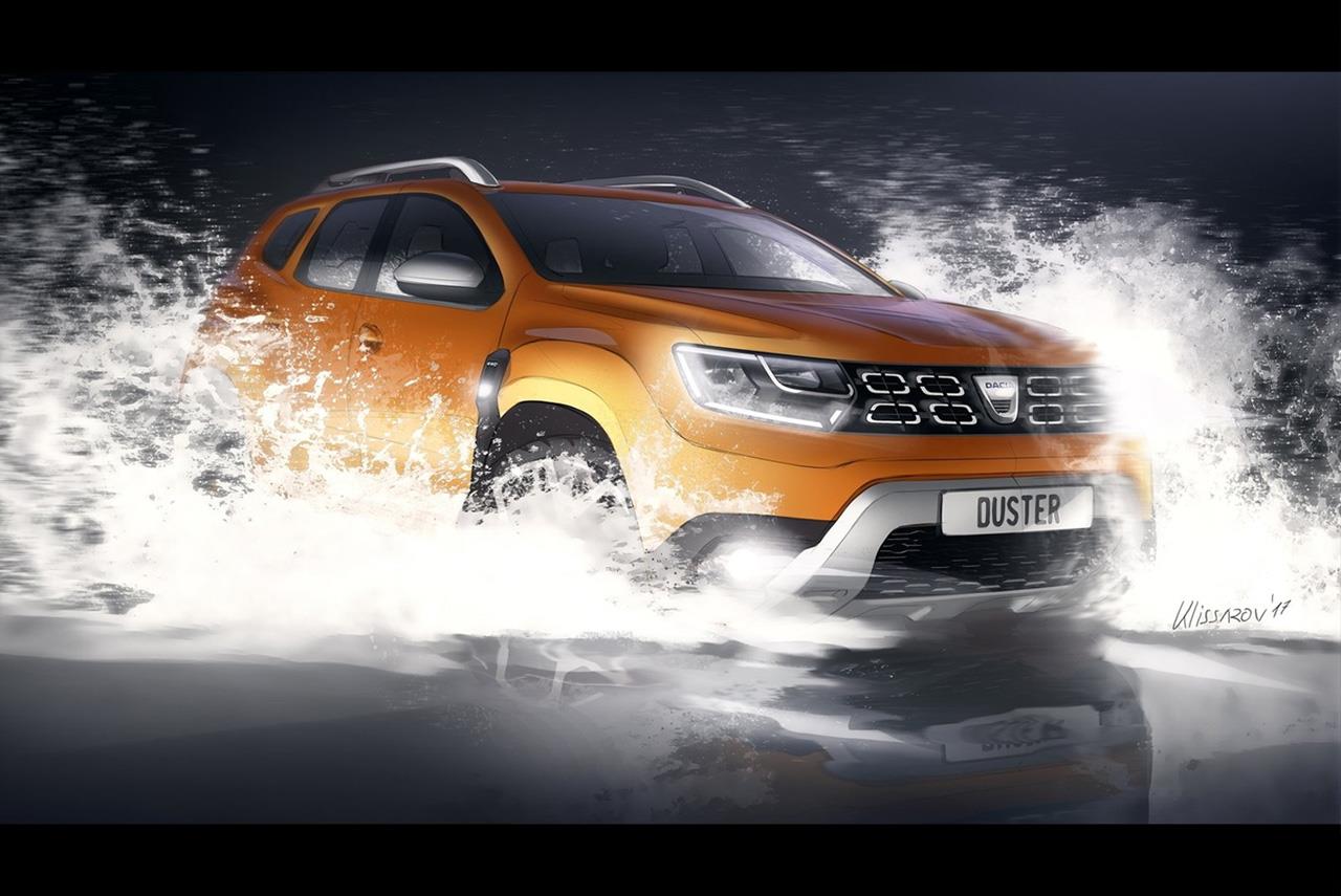 2018 dacia duster atacama orange offroad sketch