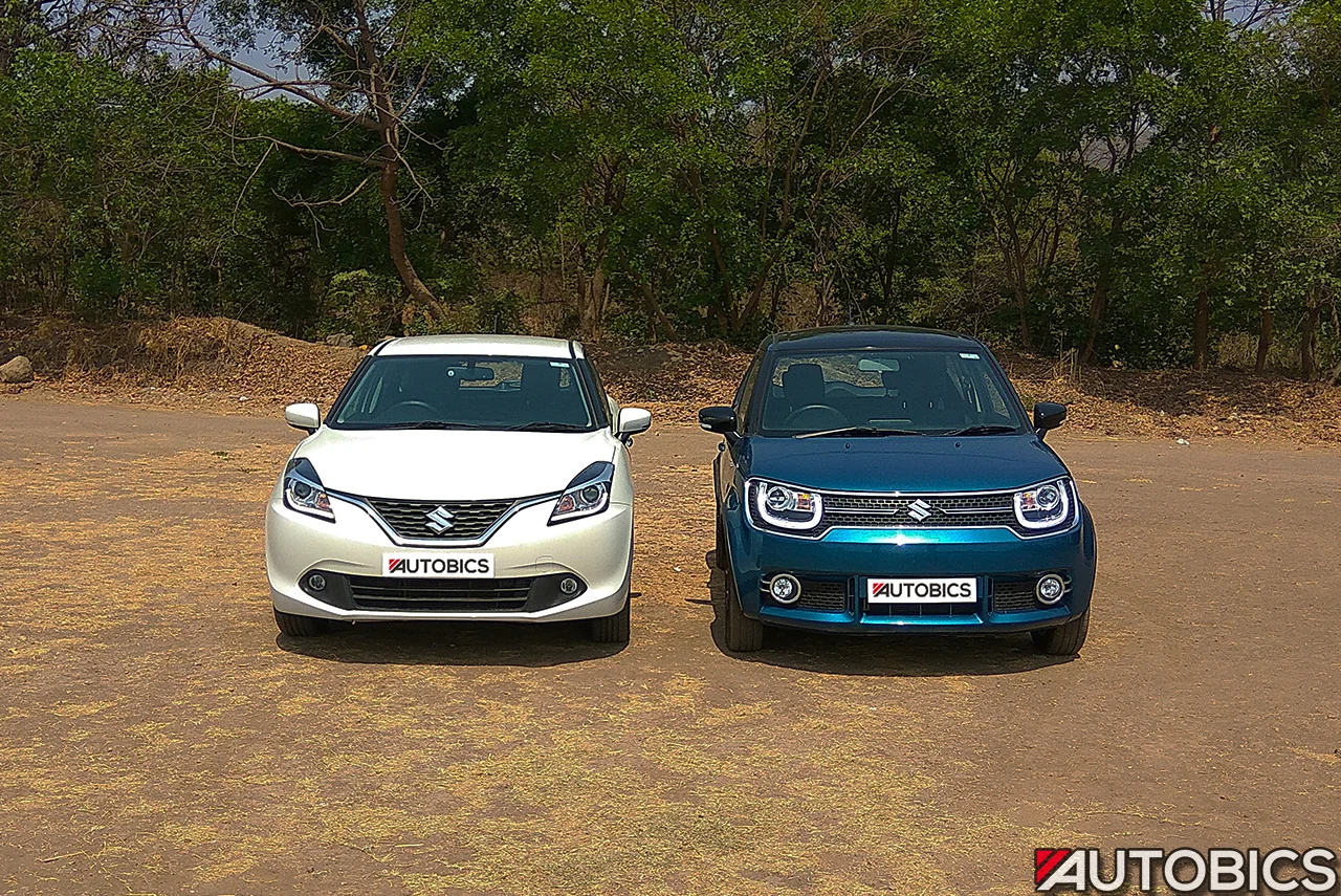 maruti suzuki baleno vs maruti ignis front