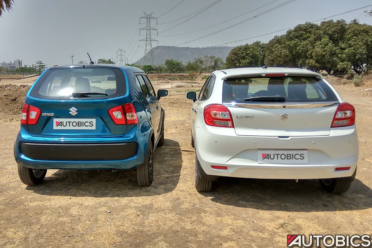 maruti suzuki baleno vs maruti ignis rear