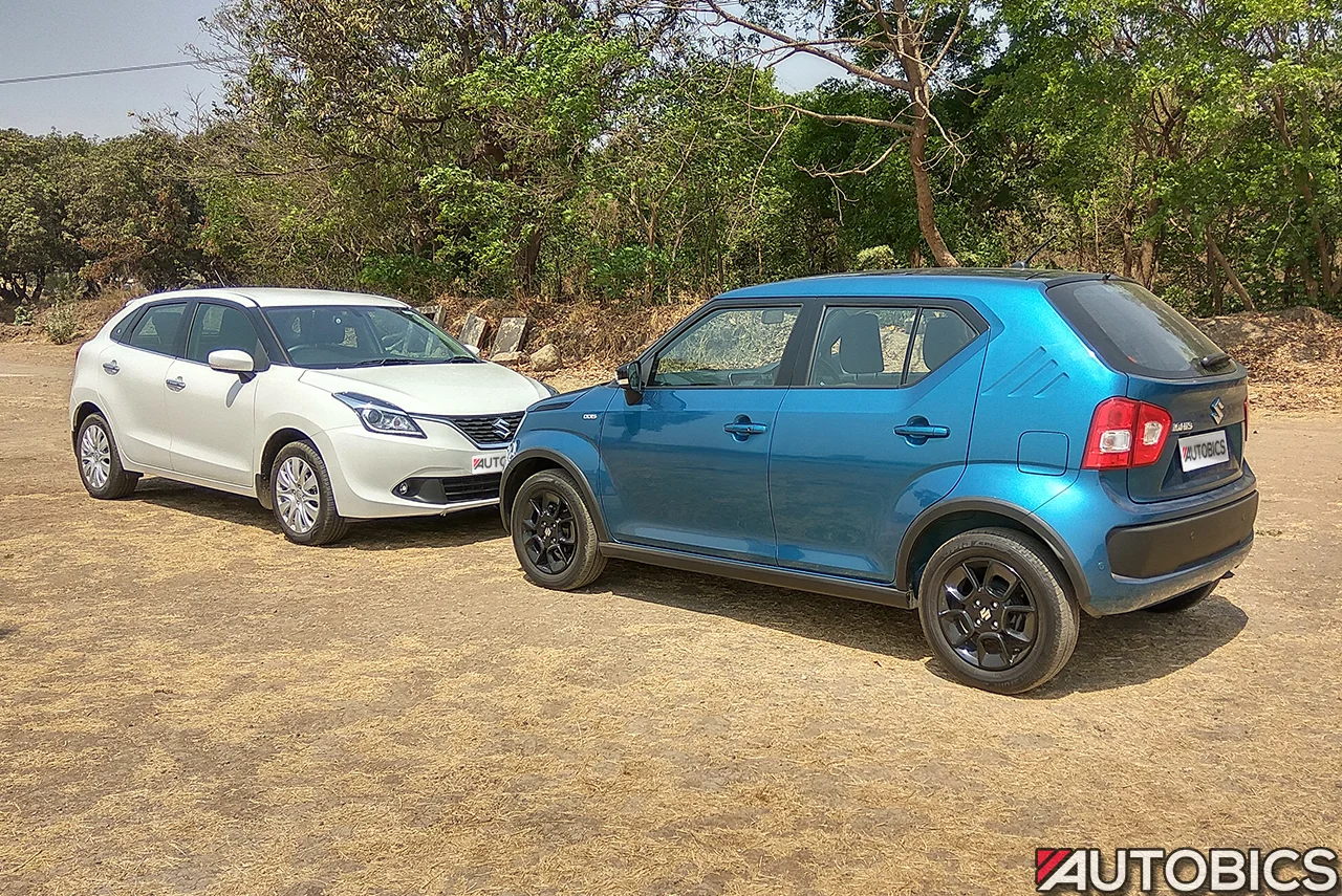 maruti suzuki ignis vs maruti baleno rear left