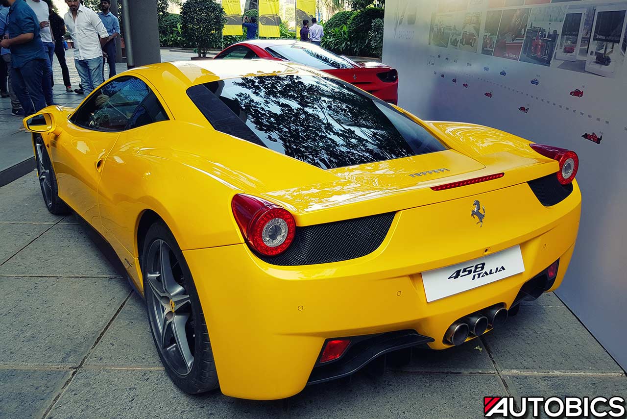 Ferrari 458 Italia Yellow Mumbai Rear Quarter
