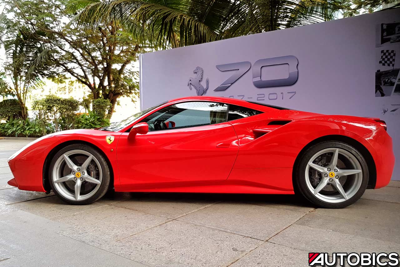 Ferrari 488 GTB Red Mumbai Side