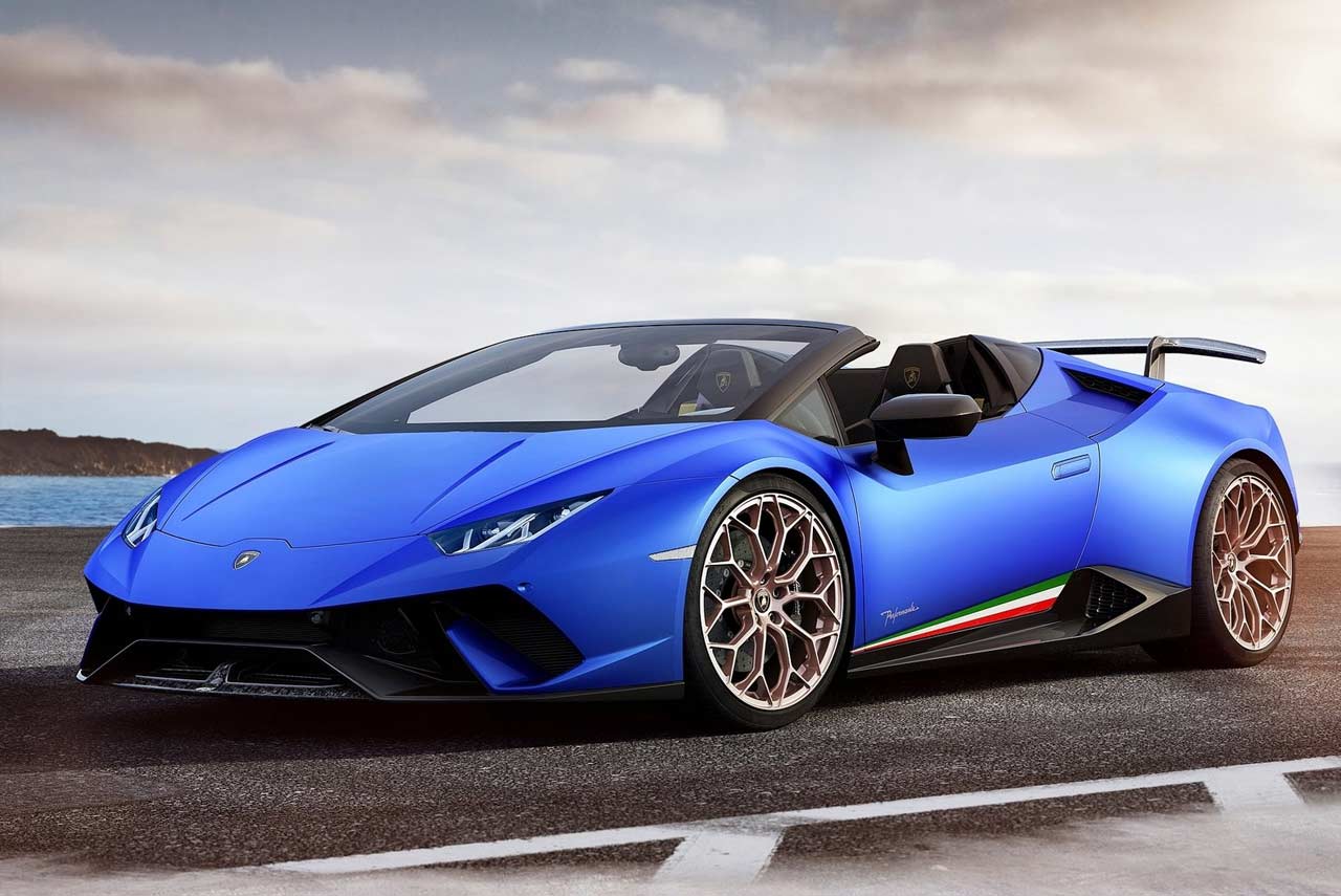 Lamborghini Huracan Performante Spyder Blue Front 2018 - AUTOBICS