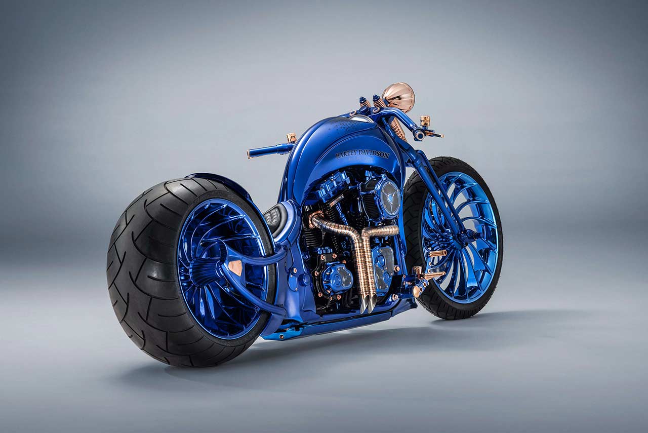 Bucherer Harley-Davidson Blue Edition Custom Motorcycle Rear Quarter 2018