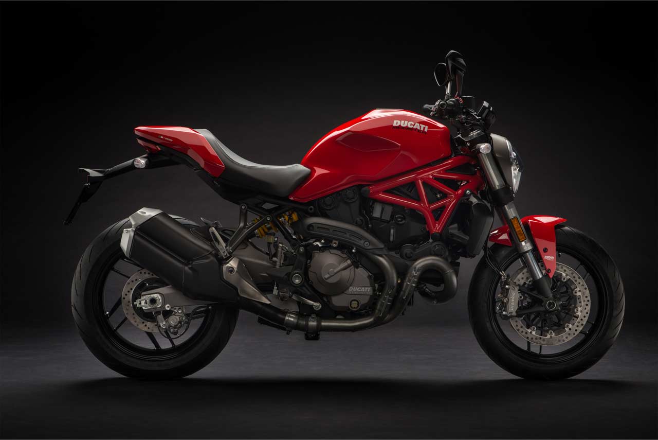 Ducati Monster 821 Dark Stealth with black frame and black wheels 2018