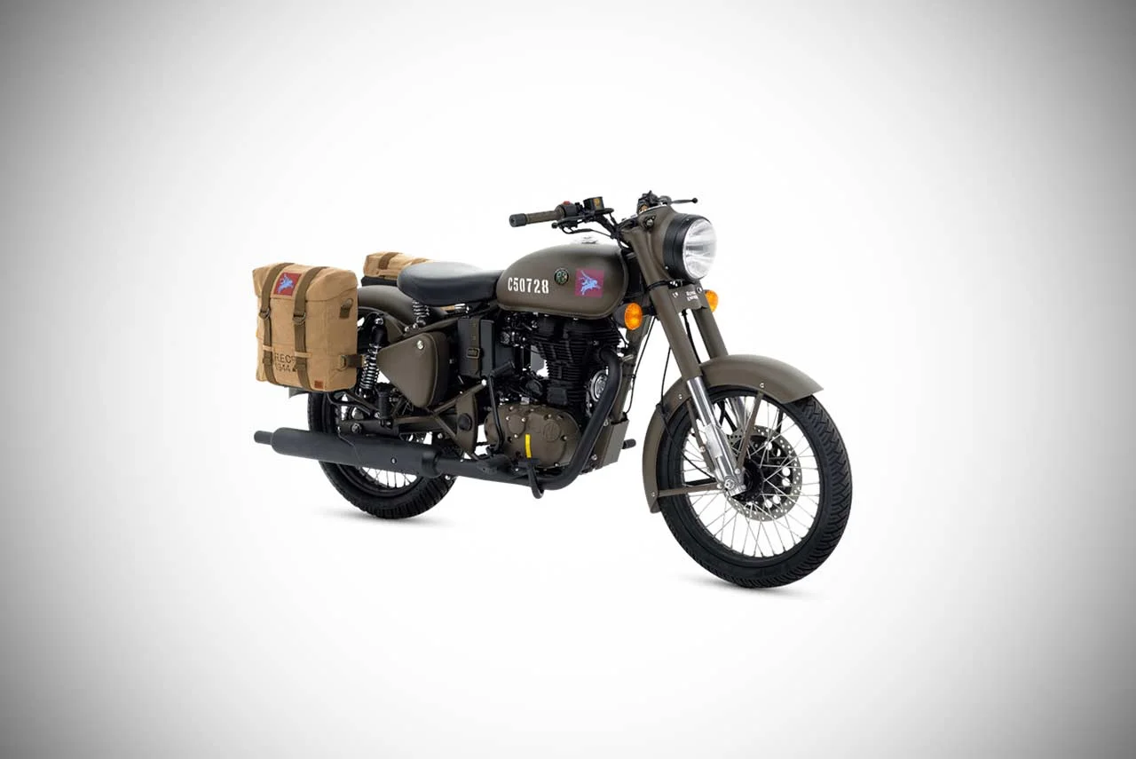 Royal Enfield Classic 500 Pegasus Edition Service Brown Front Quarter 2018