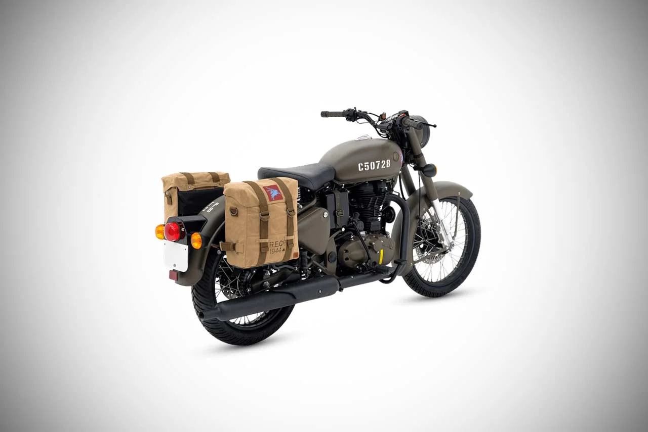 Royal Enfield Classic 500 Pegasus Edition Service Brown Rear Quarter 2018