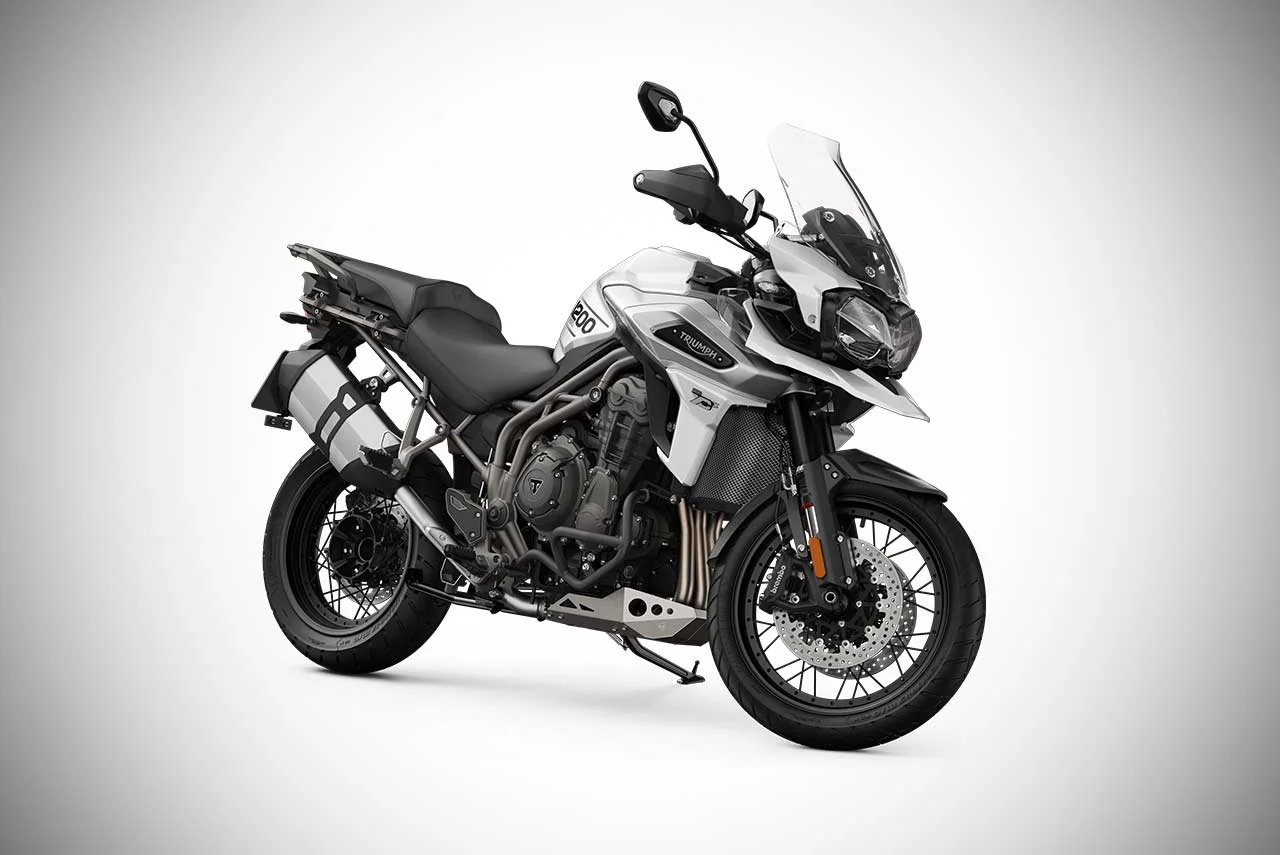 Triumph Tiger 1200 XCX Crystal White Front Quarter 2018