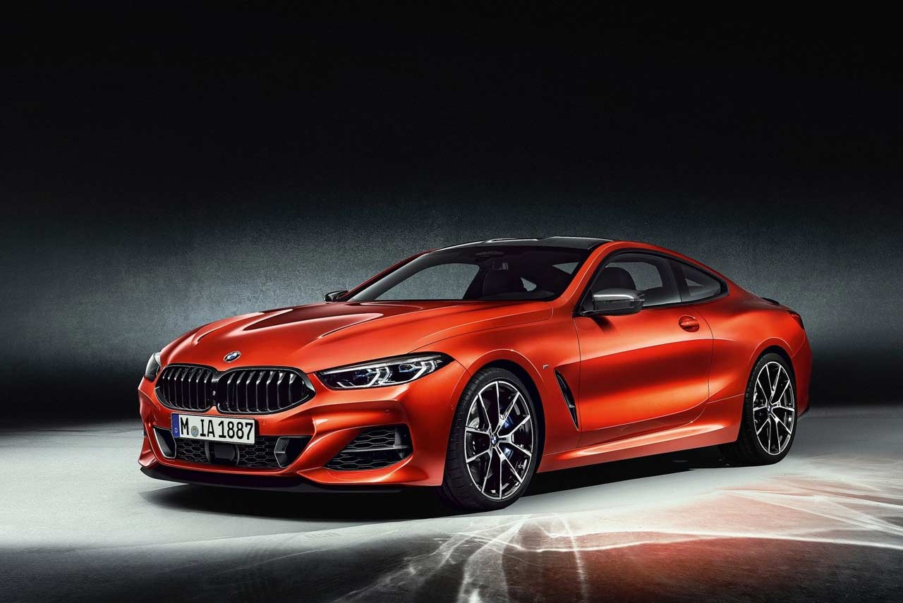 New BMW 8 Series Coupe Orange Front Quarter 2018