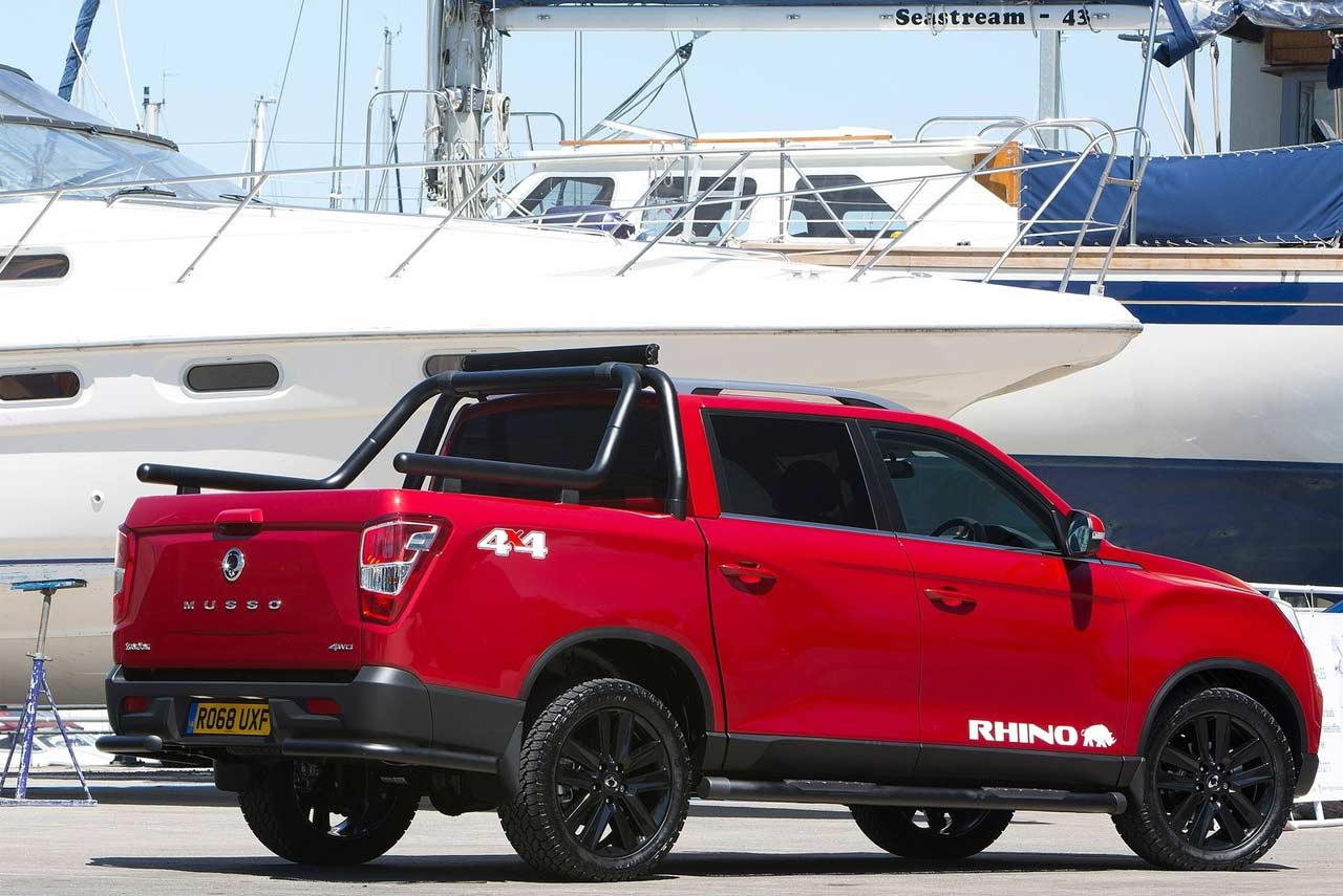SsangYong Musso Rhino Indian Red Rear Side 2018