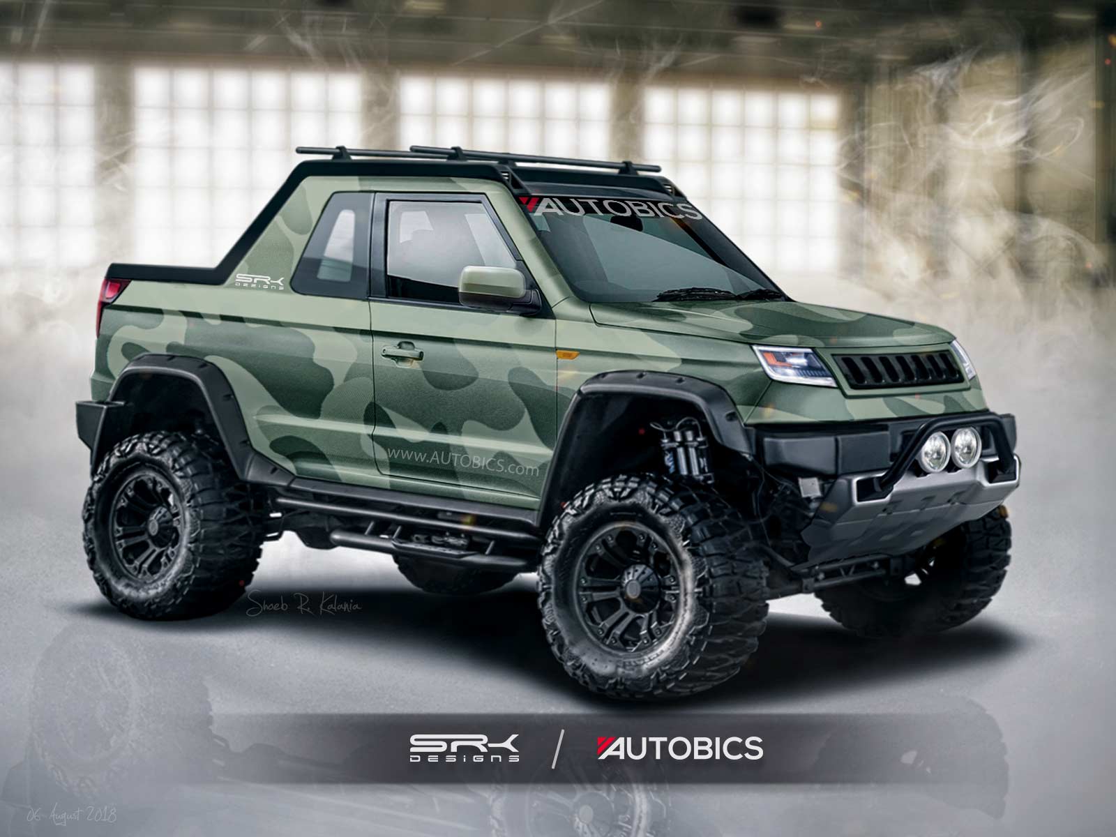 Mahindra TUV300 Getaway Pickup Concept Rendering 2018
