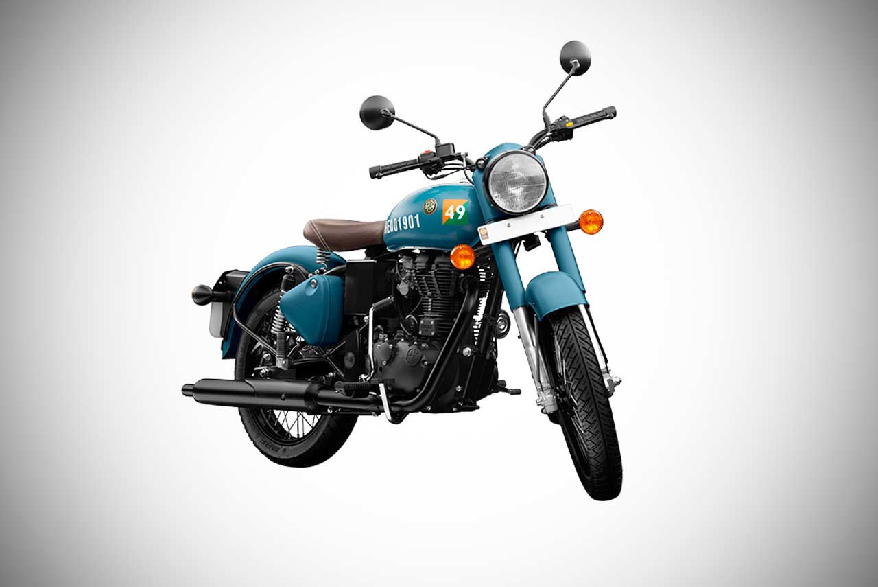 Royal Enfield Classic Signals Edition Airborne Blue Front Quarter 2018