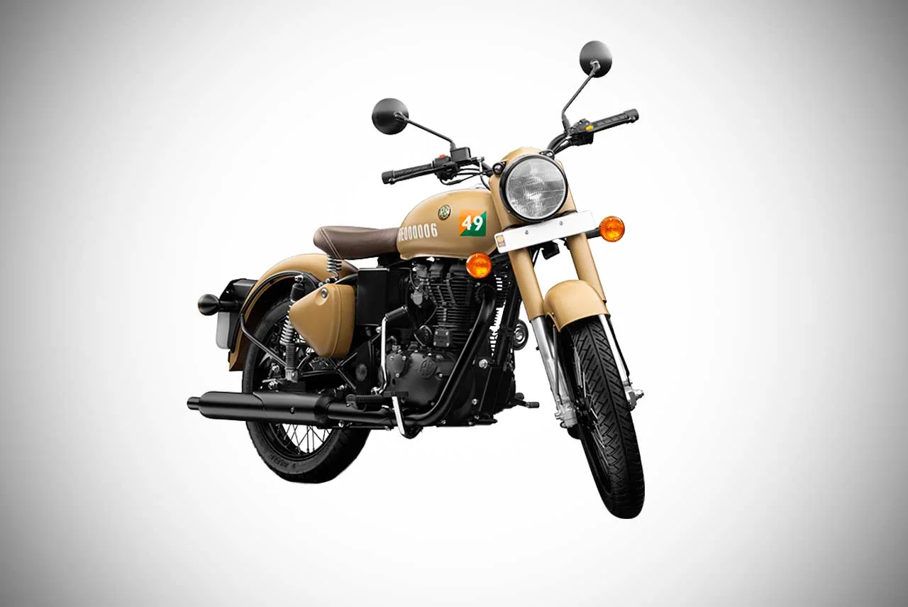 Royal Enfield Classic Signals Edition Storm Rider Sand Front Quarter 2018