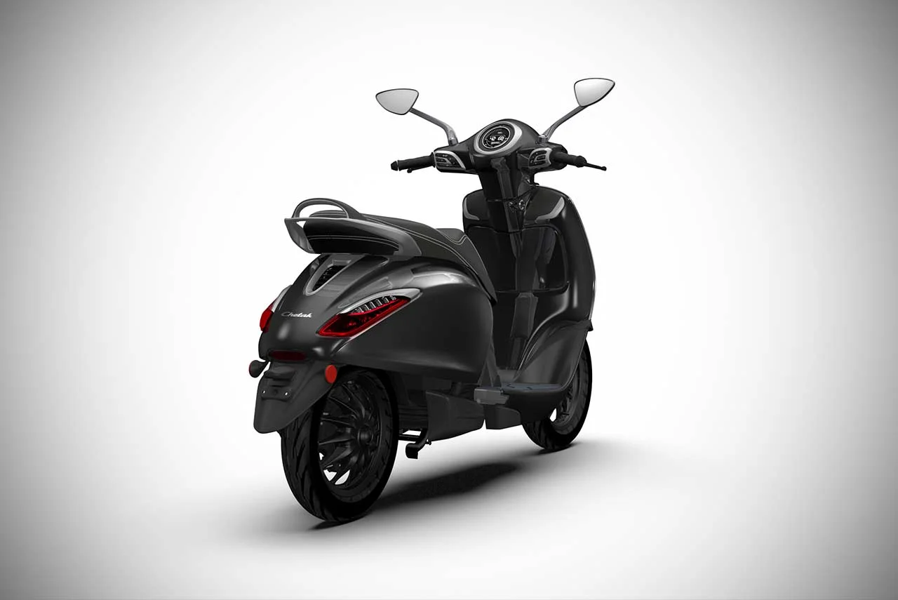 Bajaj Chetak Brooklyn Black Rear Quarter 2020