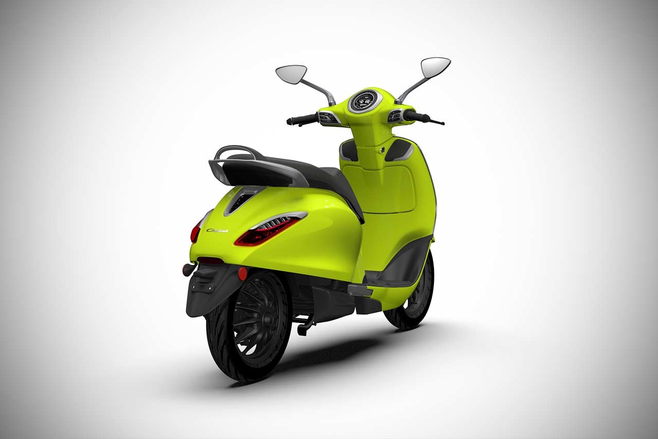 Bajaj Chetak Citrus Rush Rear Quarter 2020
