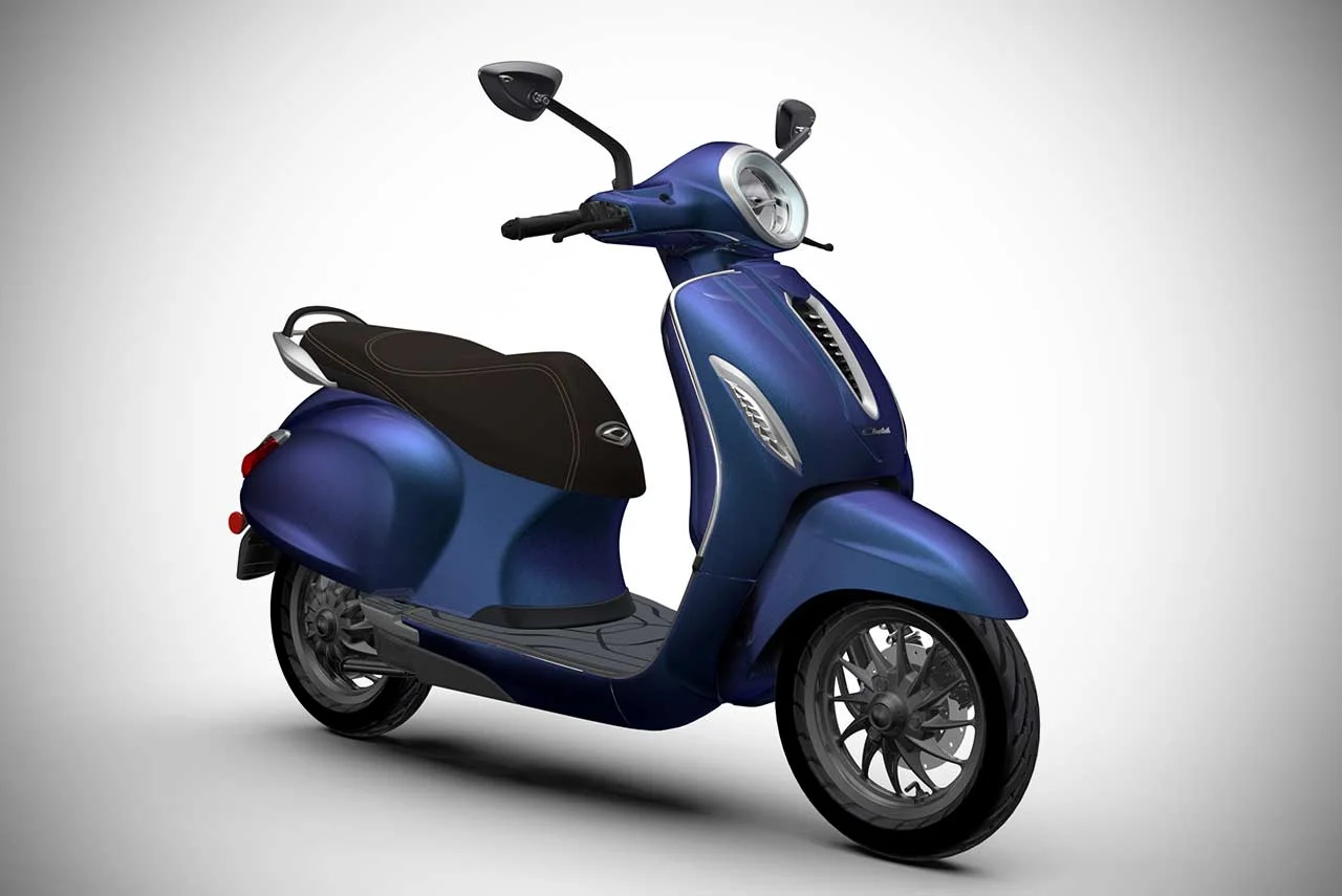 Bajaj Chetak Indigo Metallic Front Quarter 2020