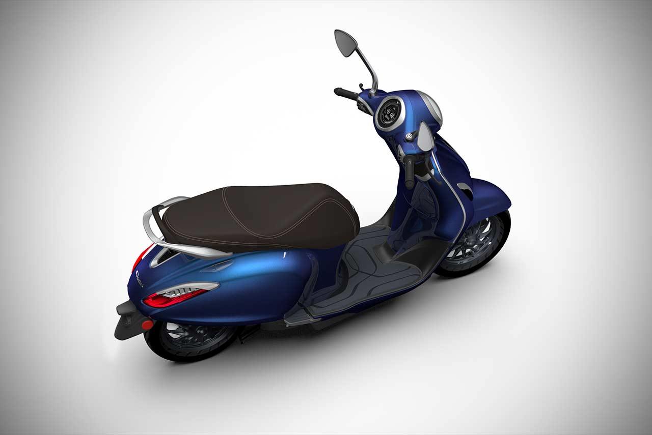 Bajaj Chetak Indigo Metallic Top View 2020