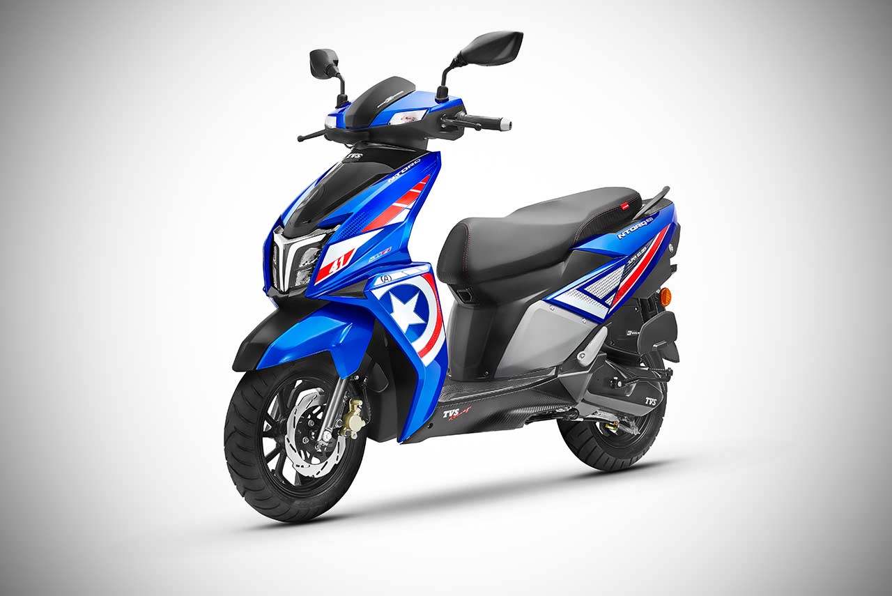 TVS Ntorq 125 Combat Blue Captain America 2020
