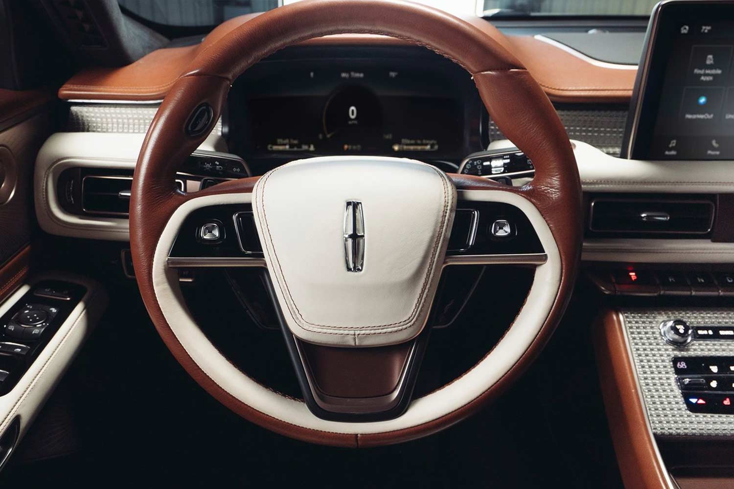 2021 Lincoln Aviator Shinola Concept SUV Steering Wheel