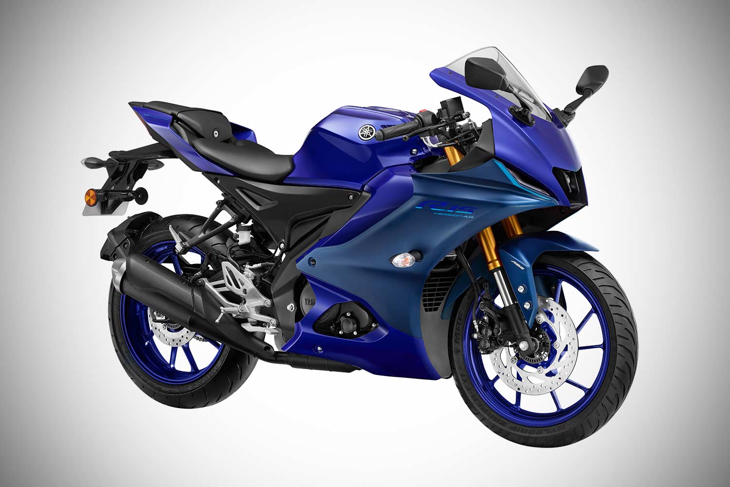 2021 Yamaha R15 V4 Racing Blue Front Quarter