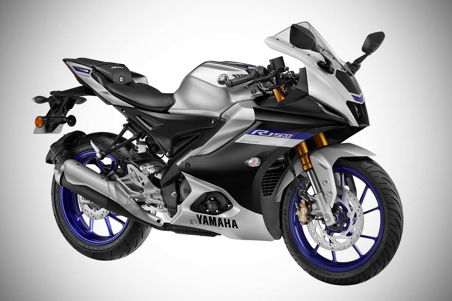 2021 Yamaha R15M V4 Metallic Grey Front Quarter