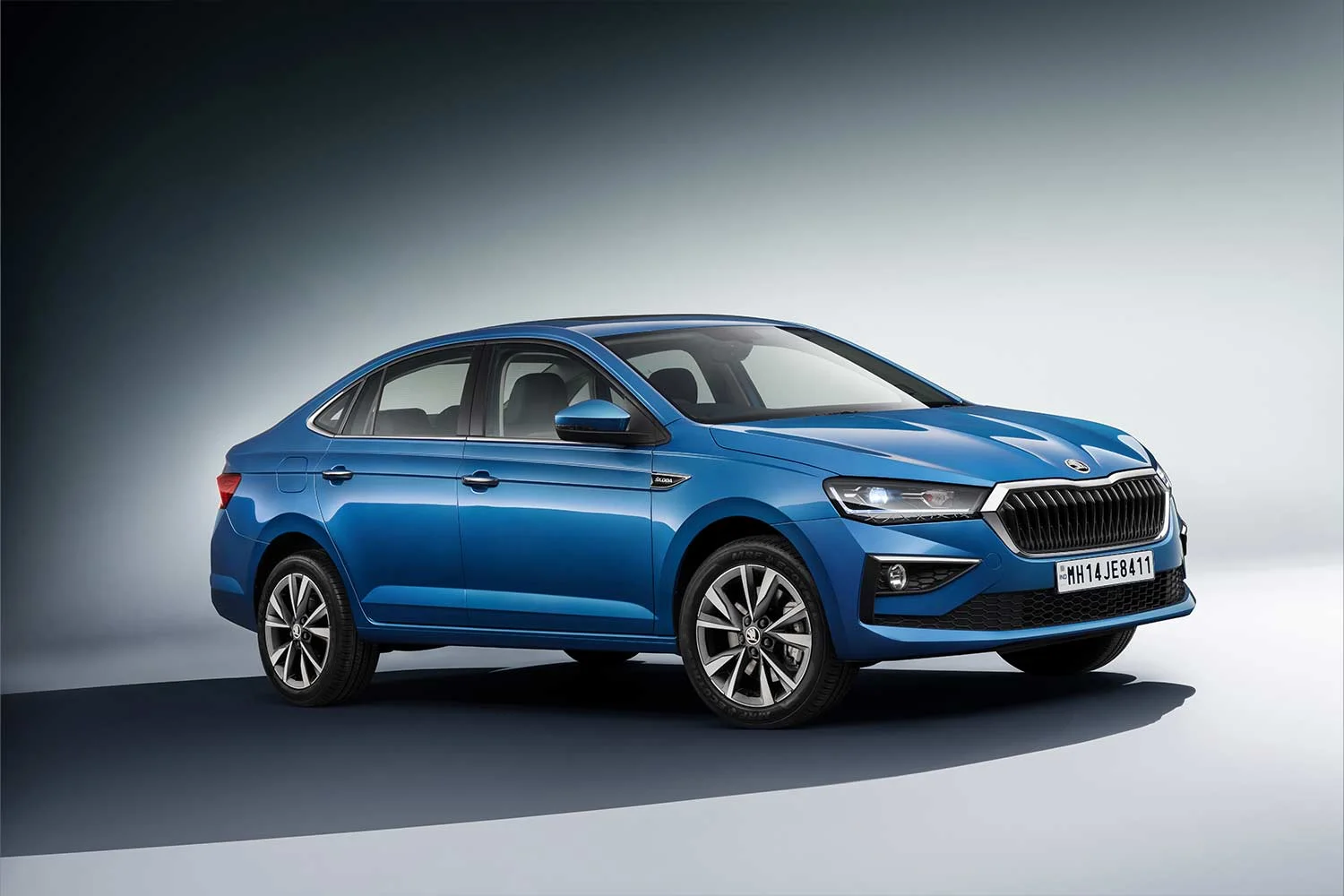 2021 Skoda Slavia Crystal Blue Front Quarter