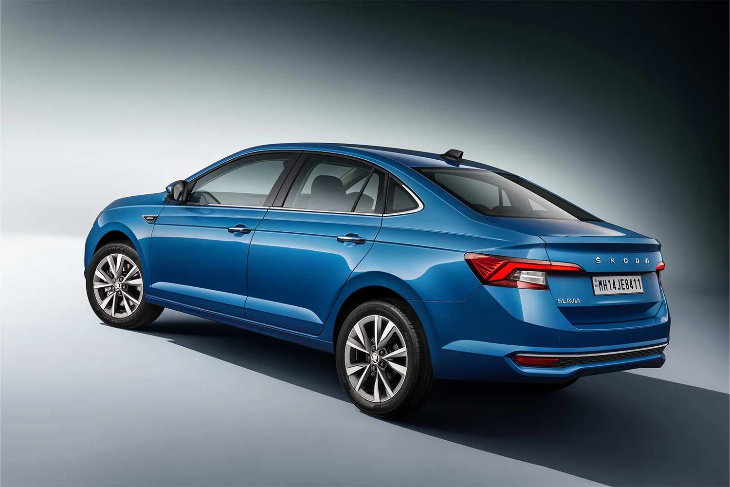 2021 Skoda Slavia Crystal Blue Rear Quarter
