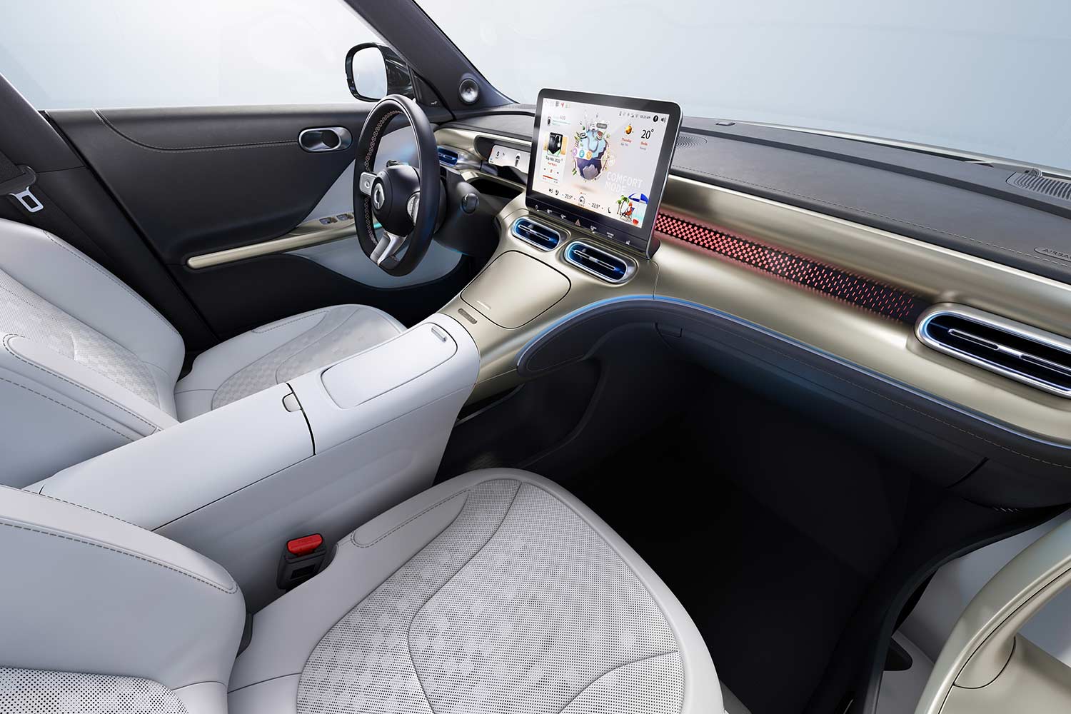 2023 Smart 1 Electric Car First Edition White Gold Interior