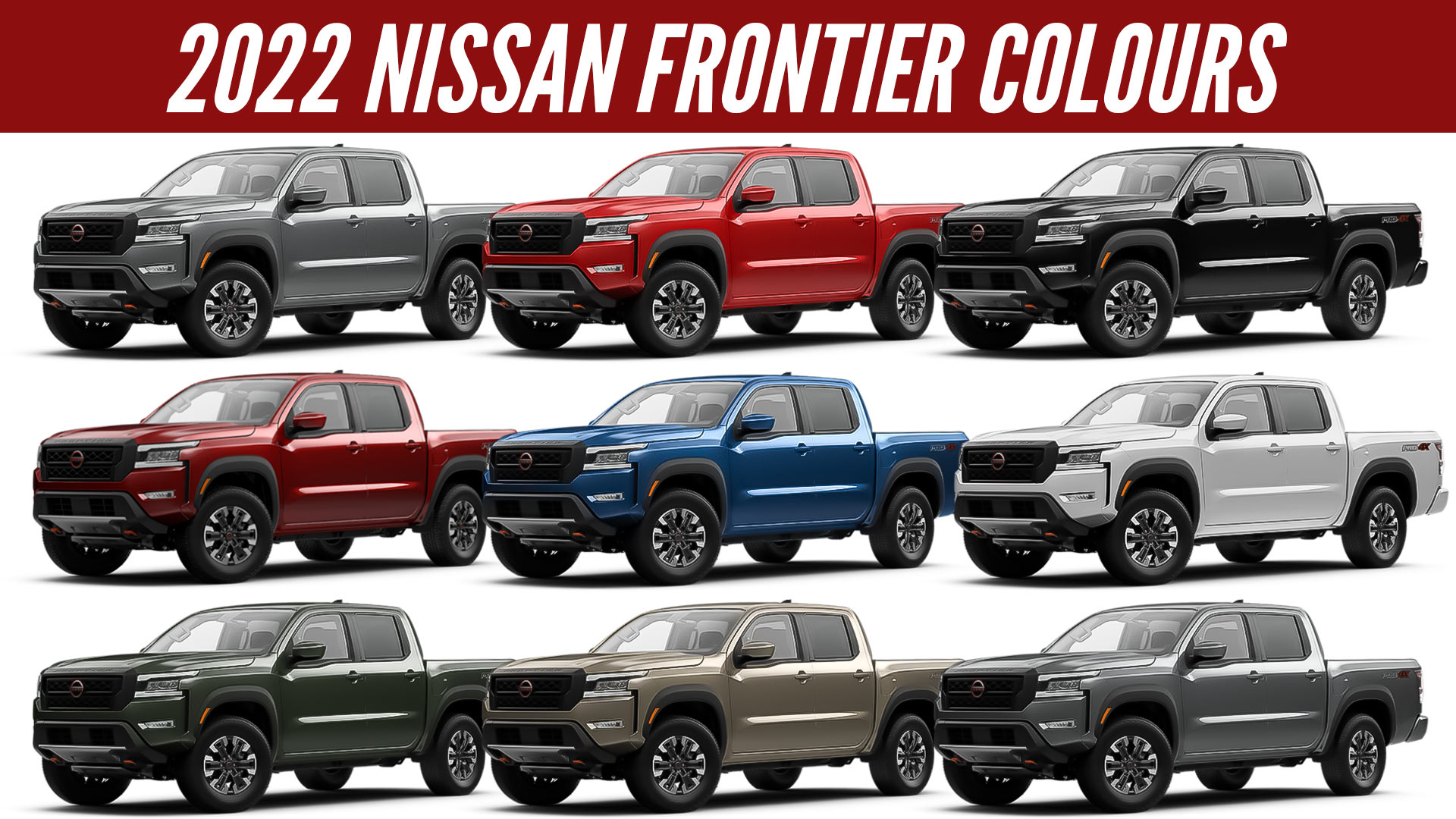 2022 Nissan Frontier Pickup Truck all Color Options