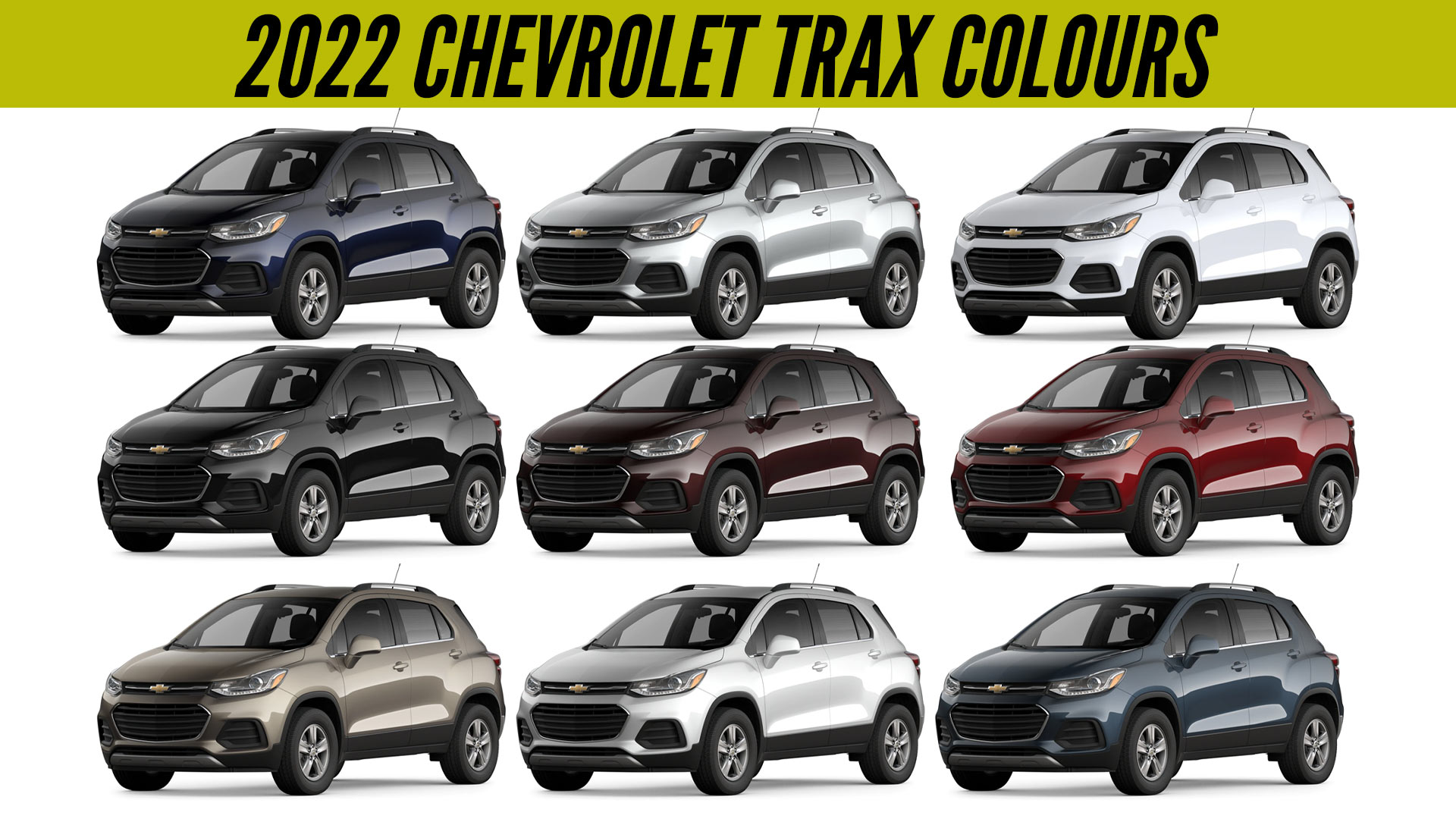 2022 Chevrolet Trax All Color Options Images AUTOBICS