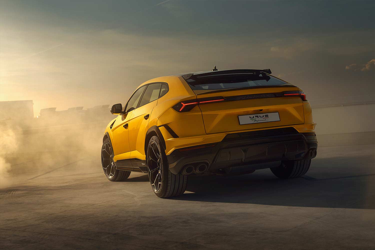 2023 Lamborghini Urus Performante Yellow Rear Quarter View