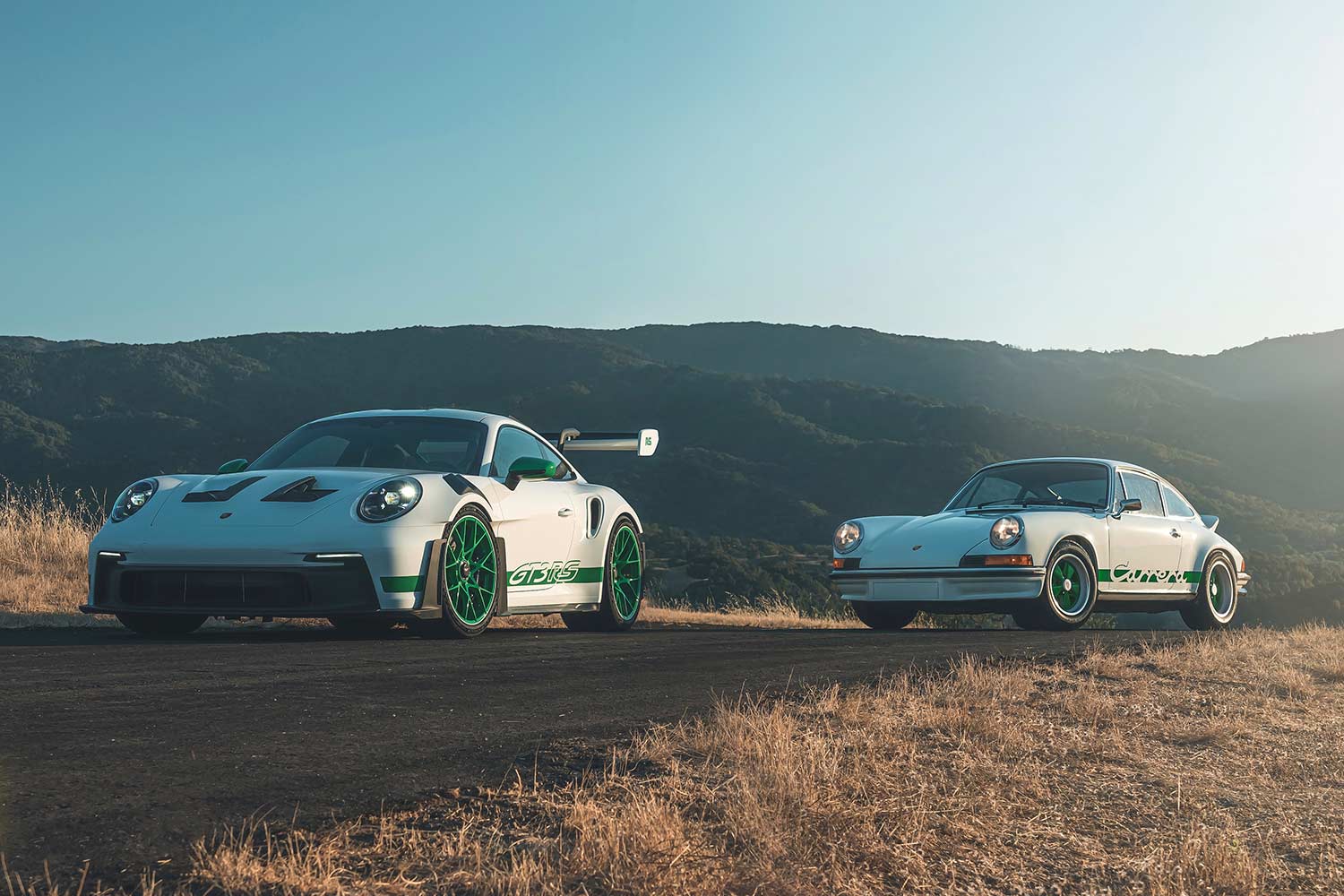 2023 Porsche 911 GT3 RS Tribute to 1972 911 Carrera RS Front Quarter View