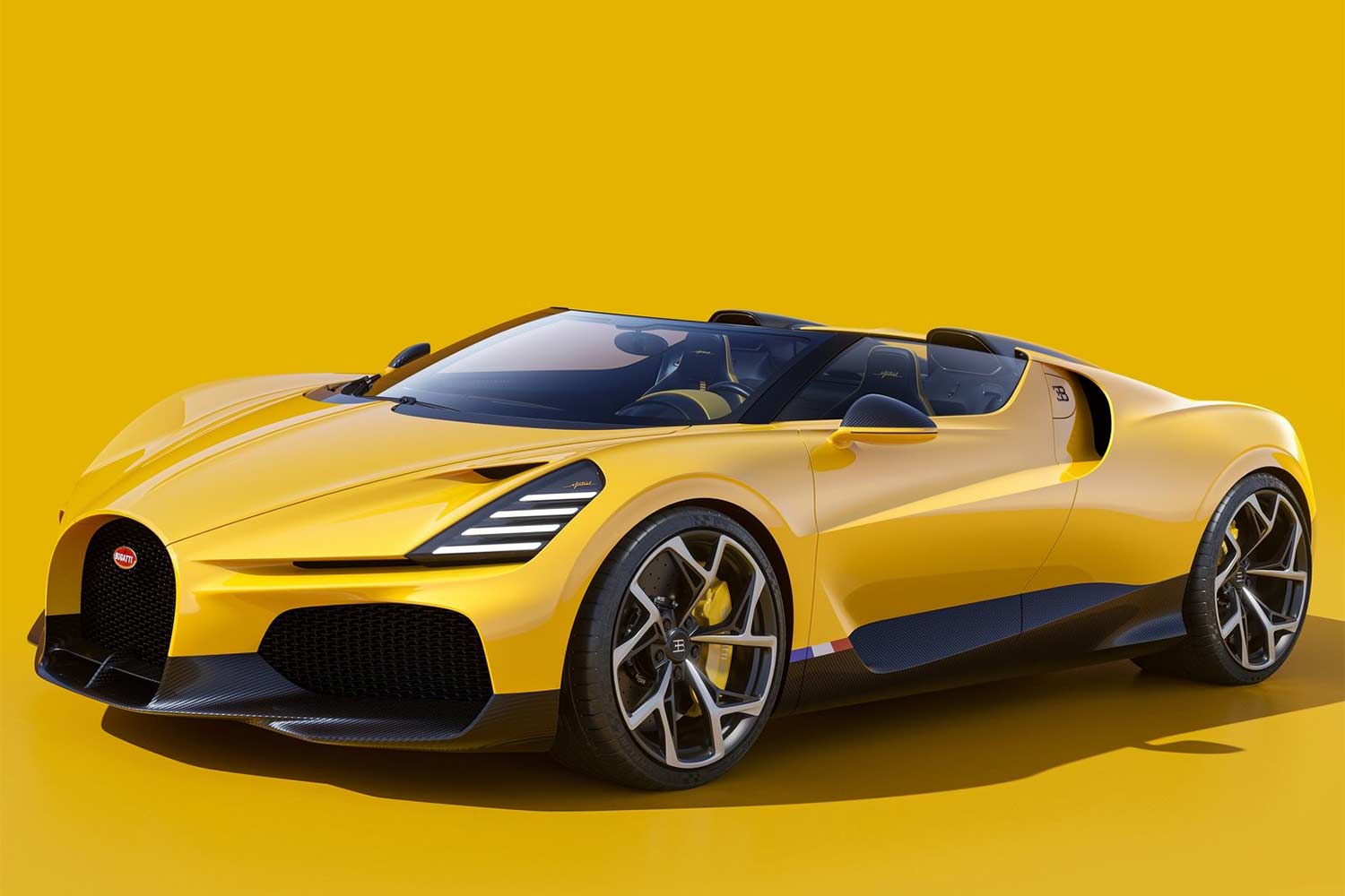 2024 Bugatti W16 Mistral Yellow Front Quarter