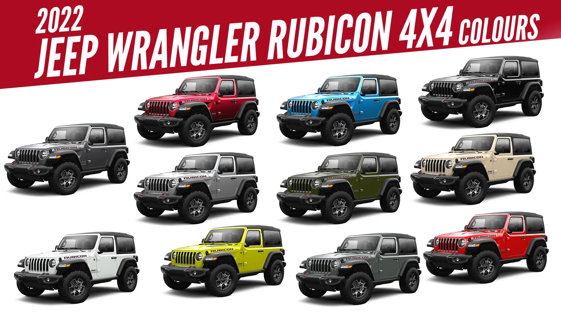 2022 Jeep Wrangler Rubicon 4X4 All Color Options