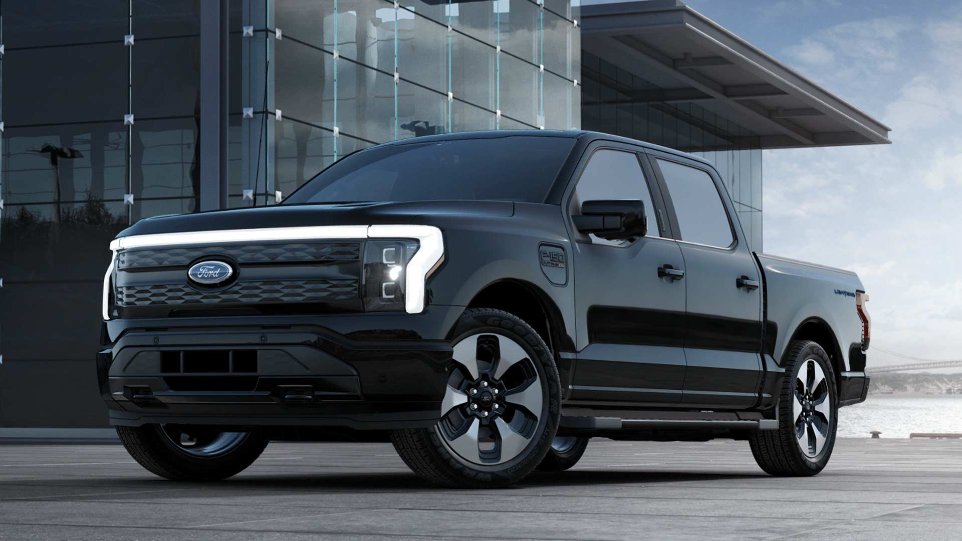 2023 Ford F 150 Lightning Platinum Agate Black Metallic