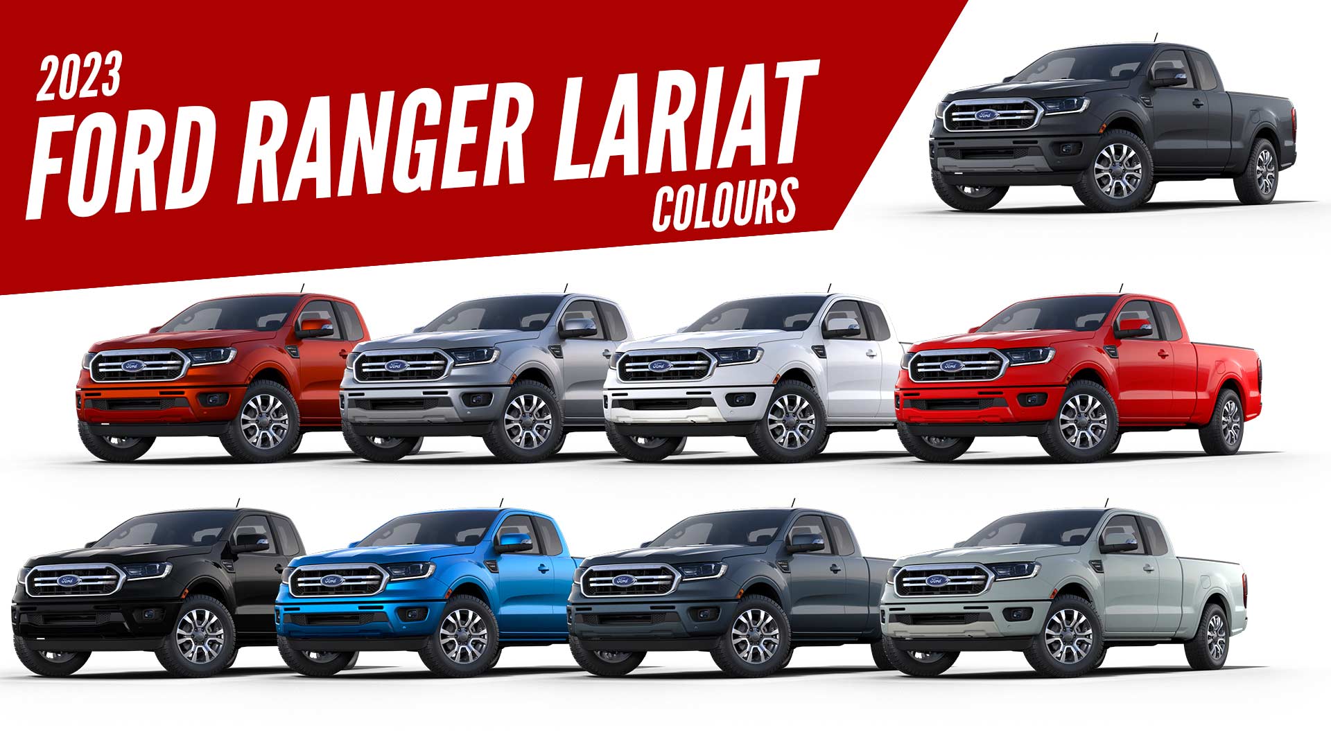 2022 Ford Ranger Lariat All Color Options
