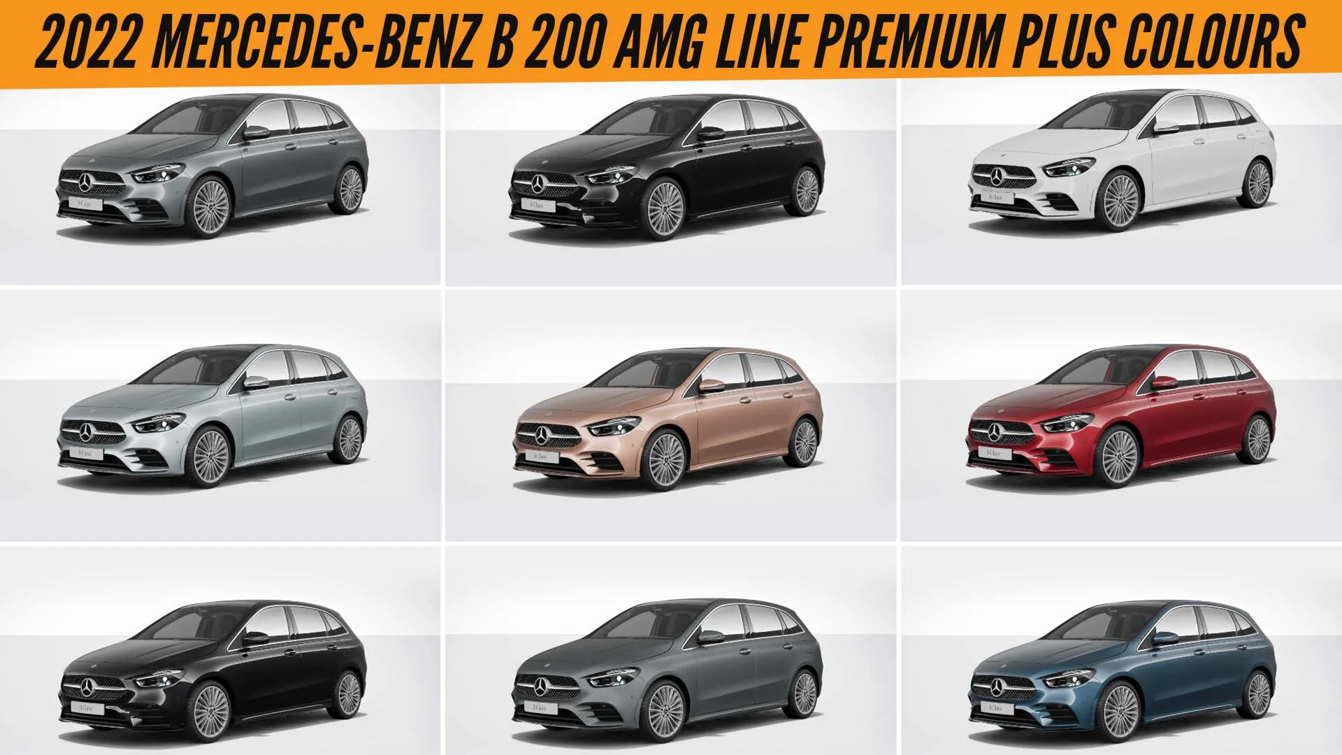 2022 Mercedes Benz B Class B 200 AMG Line Premium Plus All Colors