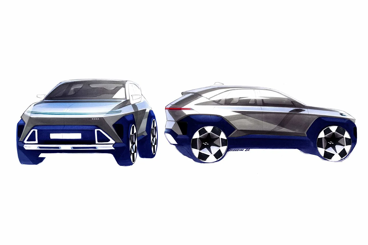 2023 Hyundai Kona Electric Sketch Render