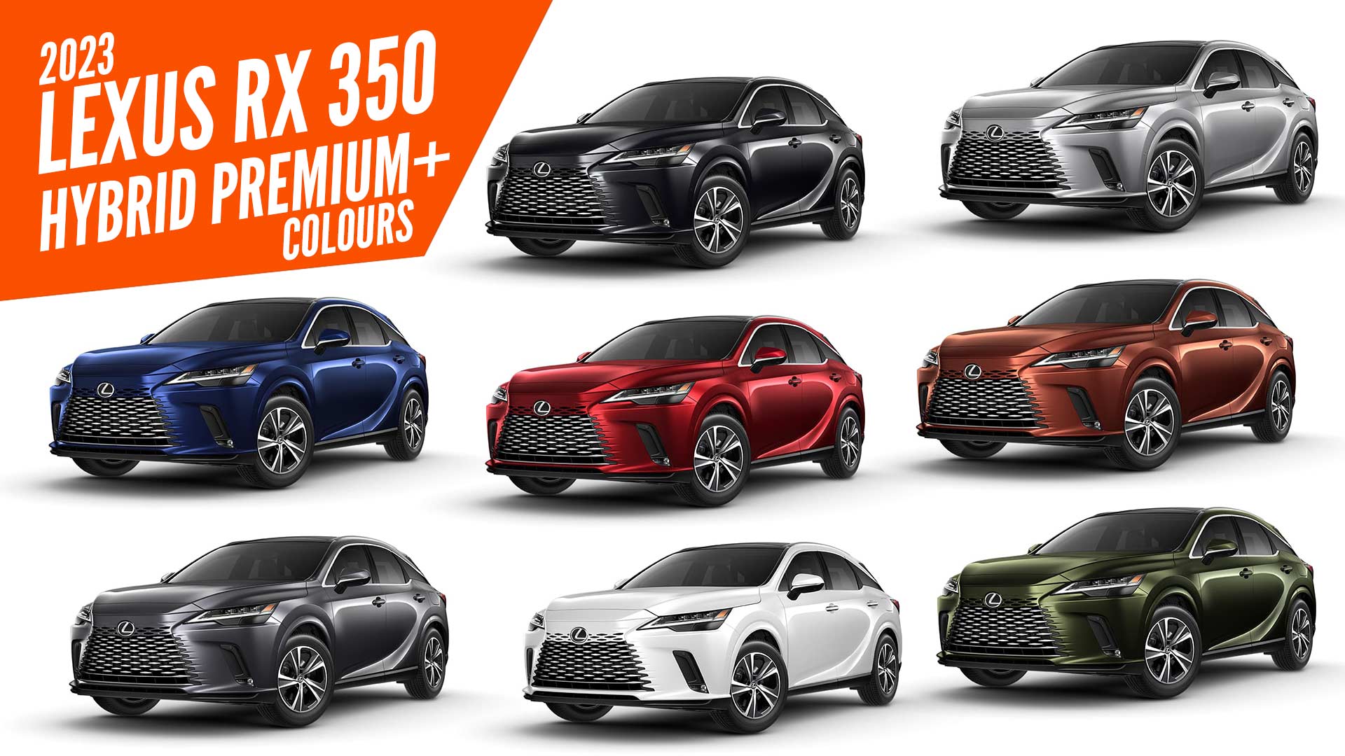 The New 2023 Lexus Rx350 Hybrid Premium All Color Options Images