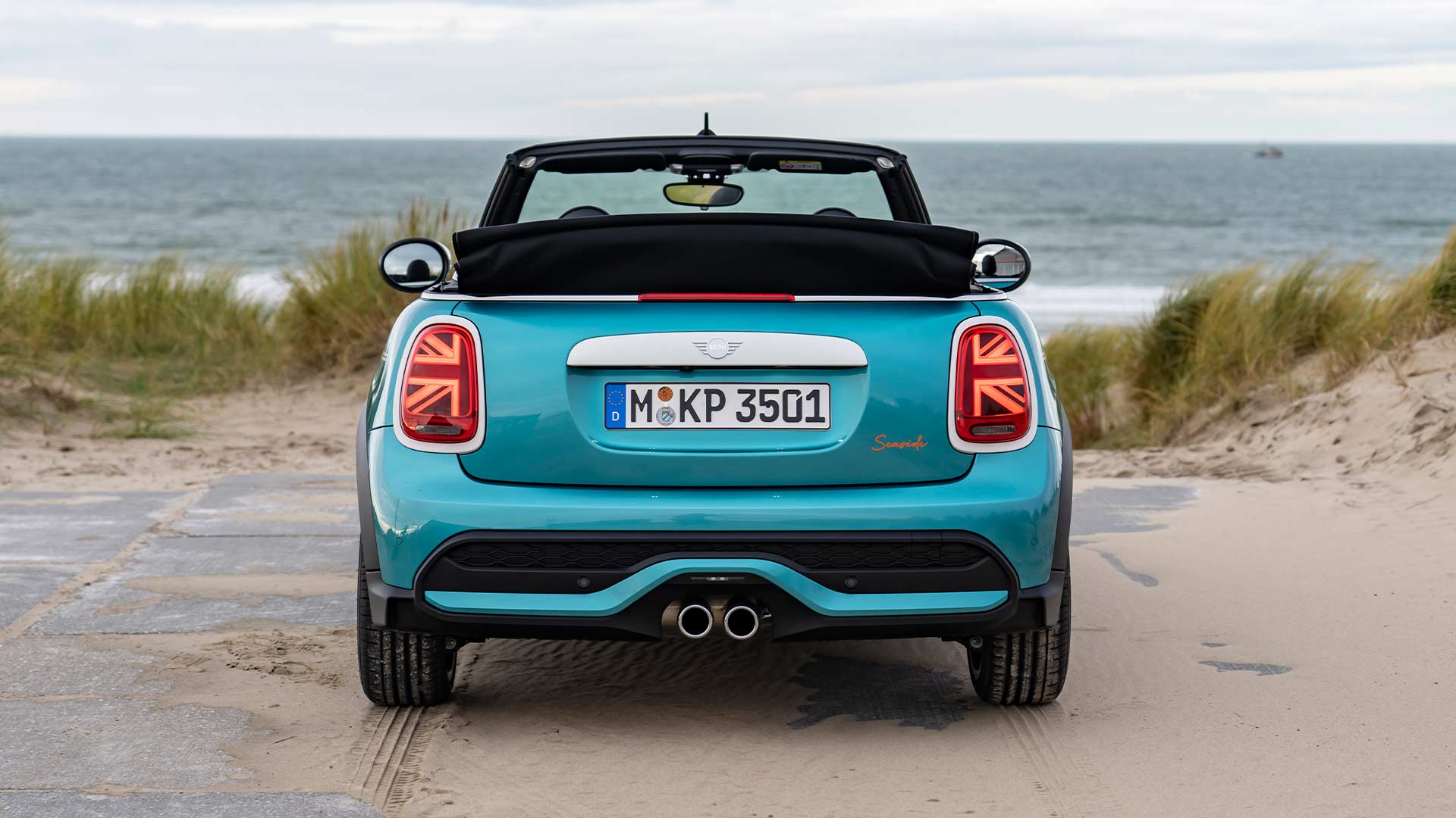 2023 MINI Cooper S Convertible Seaside Edition Caribean Aqua Rear