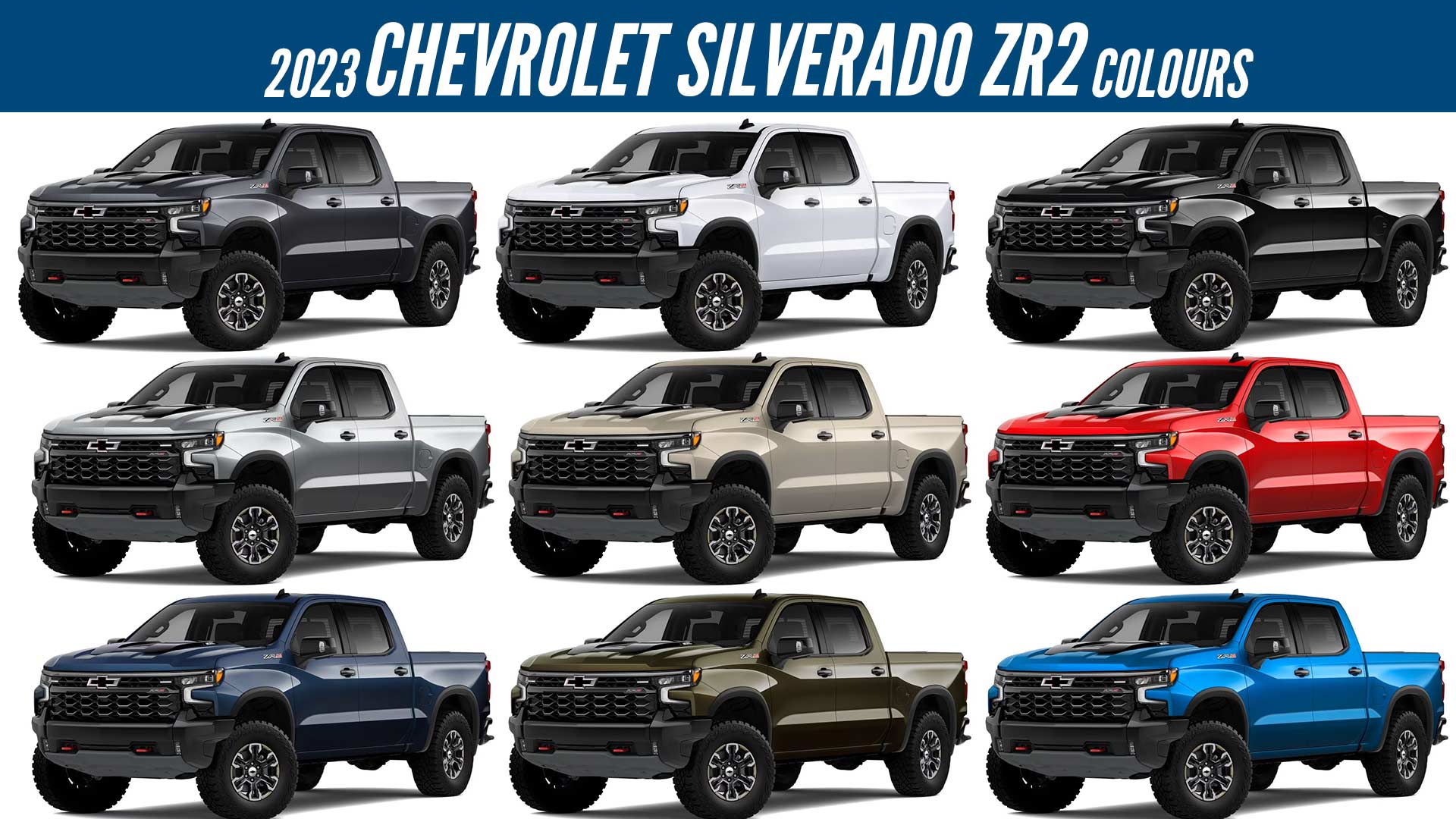 2023 Chevrolet Silverado 1500 ZR2 - All Color Options - Images | AUTOBICS