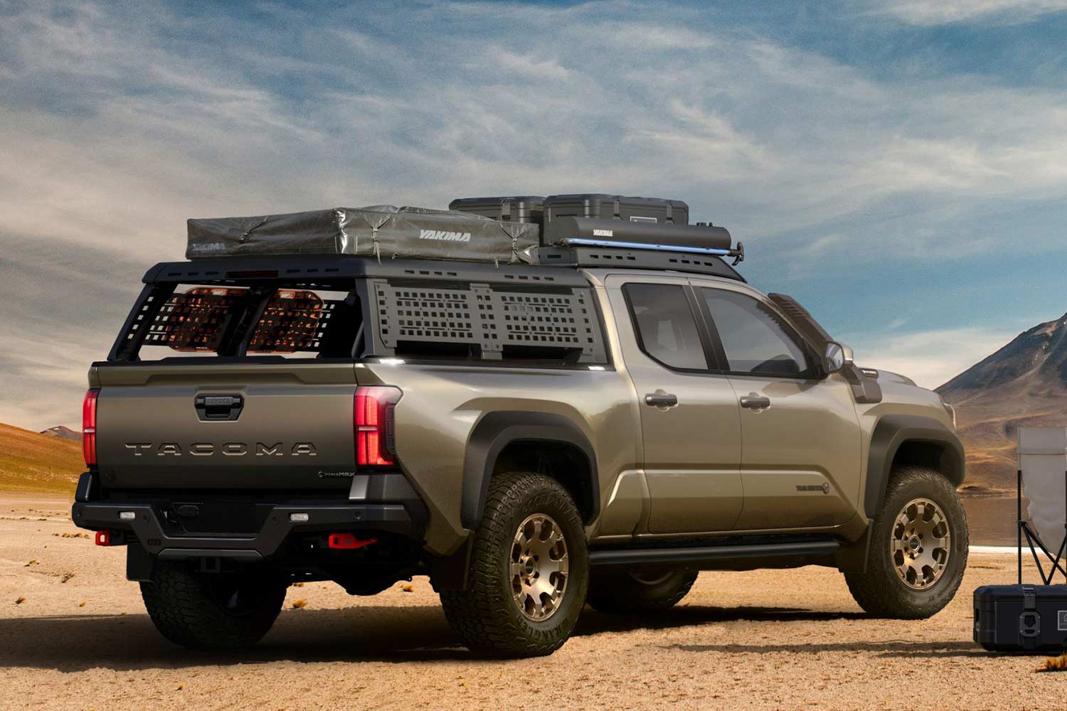 2024 Toyota Tacoma Trailhunter Roof Tent Closed Rear