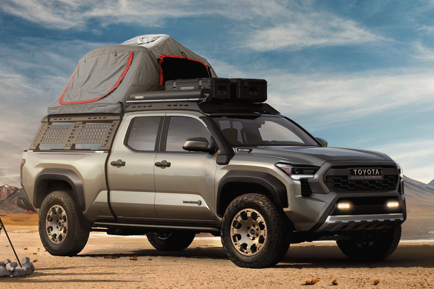 2024 Toyota Tacoma Trailhunter Roof Tent Open Front