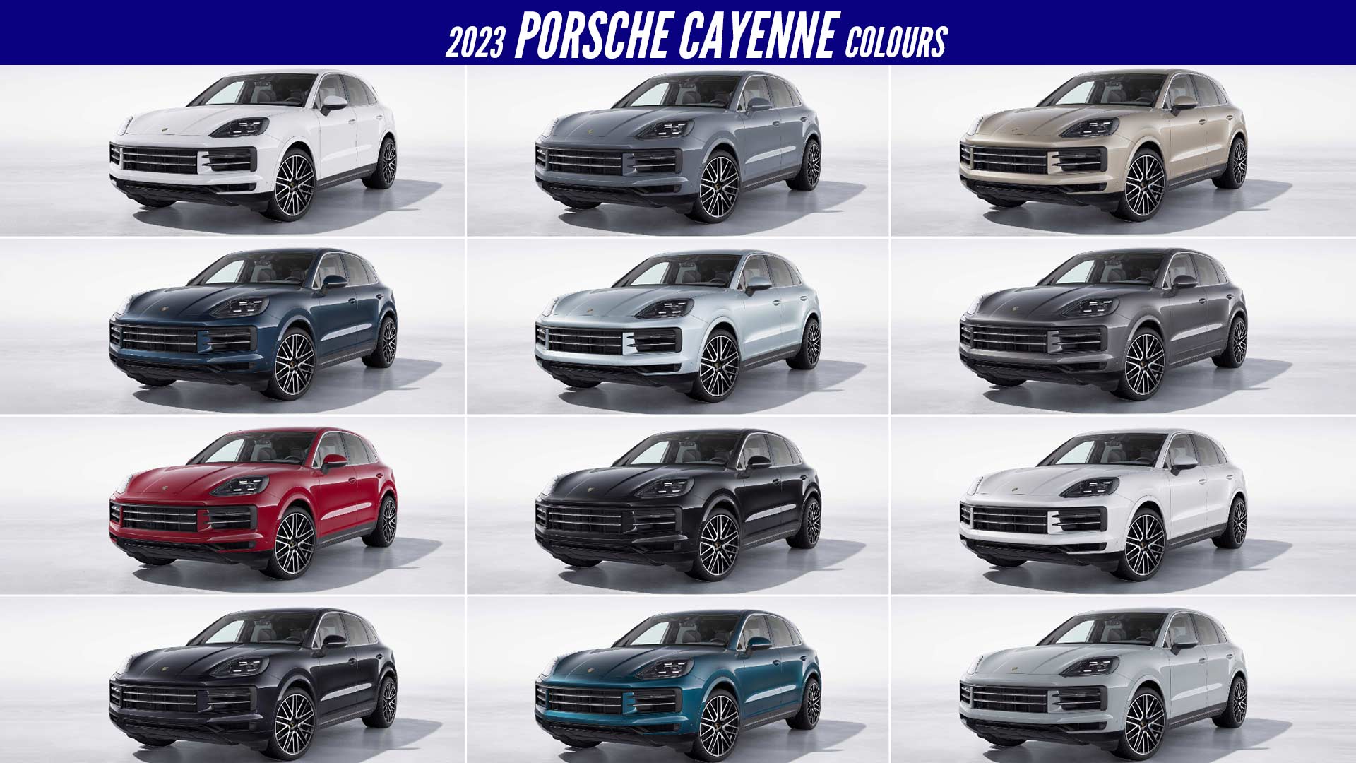 2023 Porsche Cayenne All Colors